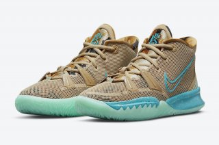 Nike Kyrie 7 womens GS With Camo Tongues Aqua Tones