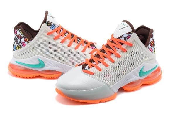 Nike LeBron 19 Low White Orange Green